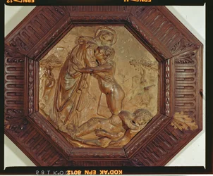 Die Erschaffung Evas (glasierte Terrakotta)